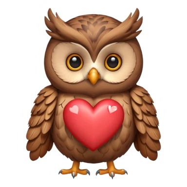 Owl holding hearts sticker