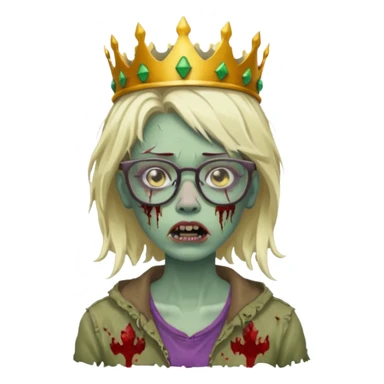 crowned woman zombie with glasses sticker