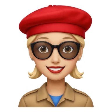 Sourire,.lu.ettes de soleil noires, beret rouge parachutiste sticker