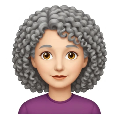 Femme 53 ans cheveux gris frisés  sticker