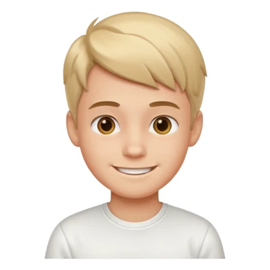 smiling boy in white shirt sticker