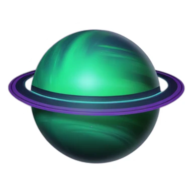 green planet with purple saturn rings sticker