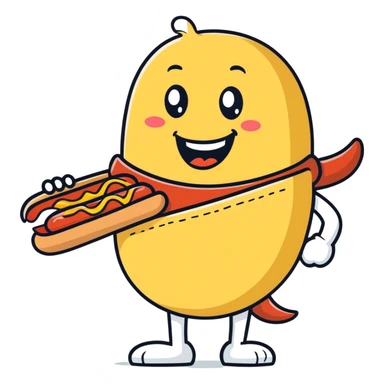 A hot dog eating a pizza  sticker