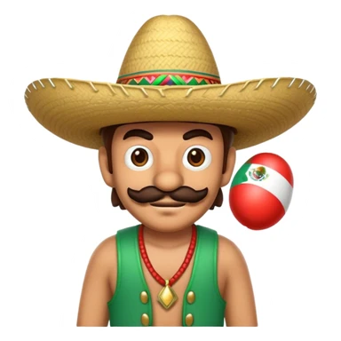 mexican mario bros with a sombrero  sticker