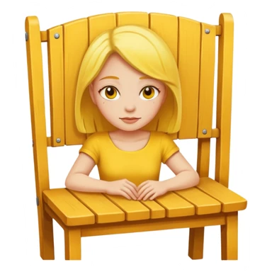 a woman with yellow skin sitting on a chair sticker