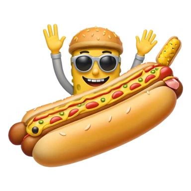 spongebob riding a hotdog sticker