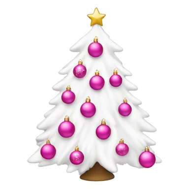 a white christmas tree with pink ornaments  sticker