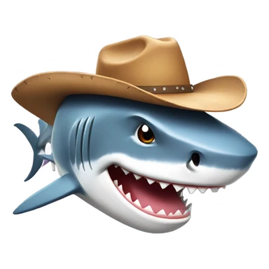 Shark with a cowboy hat sticker