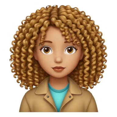 Menina cabelo cacheado com luzes pele morena sticker