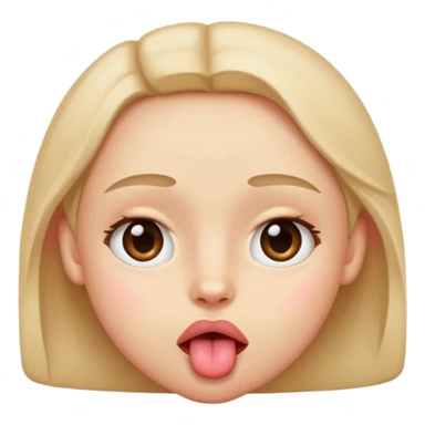 a blushing face with a tongue out and eyes crossed over sticker