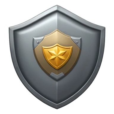 Steel gray shield with bicep flex icon sticker