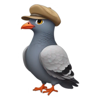pigeon wearing a pigeon hat sticker