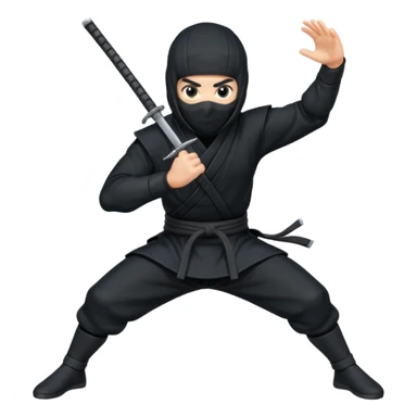 Ninja posando para una foto sticker