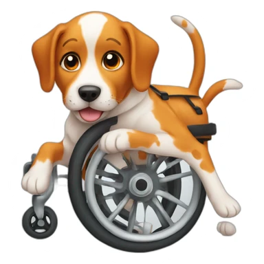 dog with spots in orange wheelchair sticker