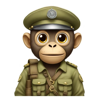 Monkey pretending to be a ￼ soldier ￼ sticker
