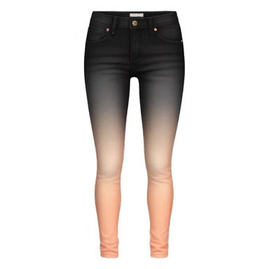 Realistic isolated pair of black to peach ombre jeans jeggings.  sticker