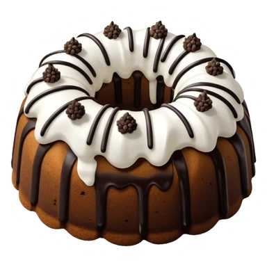Cookies & cream Bundt cake with only white frosting stripes  sticker