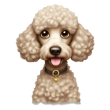 Poodle with brown spots small dog sticker