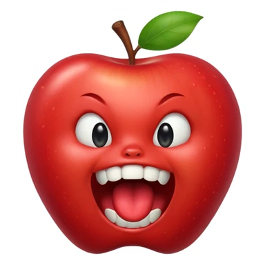 normal apple brand emoji with jaw dropped and mouth open sticker