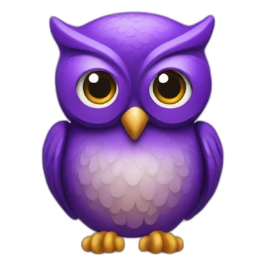 Purple owl with lens eyes smile sticker