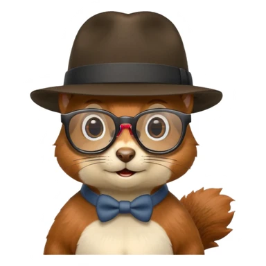 squirrel with glasses and fedora sticker