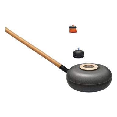 An icon showing a close-up of a curling stone sliding across the ice with a broom beside it. The scene is set in a brightly lit stadium, with detailed spectator stands in the background. Transparent background highlights the focus, skill, and atmosphere of the curling sport. sticker