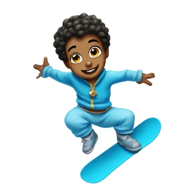 baby blue genie from aladin do snowboard sticker