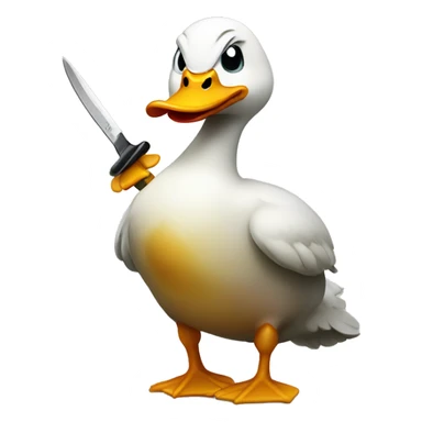 Angry duck with a knife sticker