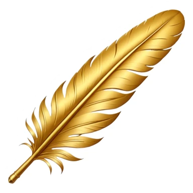 3D perspective academic premium golden ink feather sticker