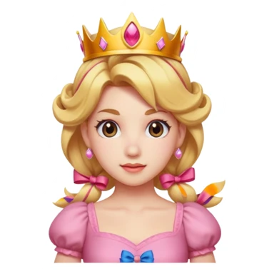Princess peach with a ribbon on her hair sticker