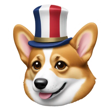 Corgi wearing a Washington commanders hat sticker