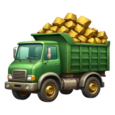 green truck with gold ore sticker