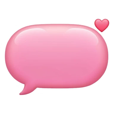 A rounded pink speech bubble, filled evenly with tiny heart emojis, soft glow, sticker