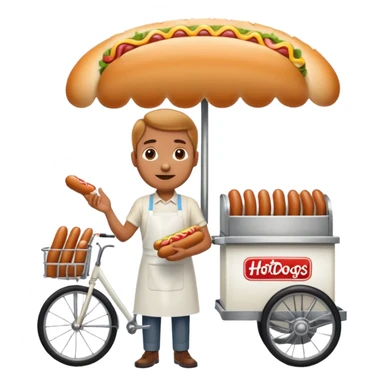 hotdog seller in New York with cart sticker