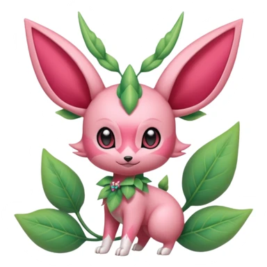Rosy floral romantic cute kawaii Ivy-Scizor-Sylveon-Celebi-Leafeon-Pokémon-Digimon-Fakémon-hybrid-fusion-creature sticker