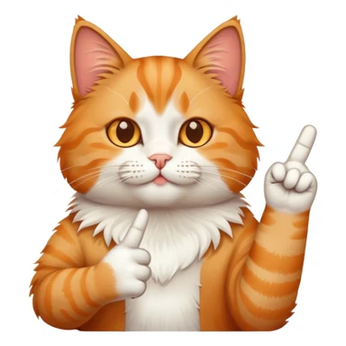cat showing middle finger  sticker