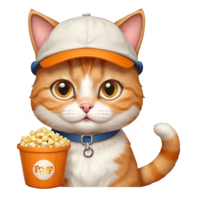 cat with with rapper popcorn with opticals sticker