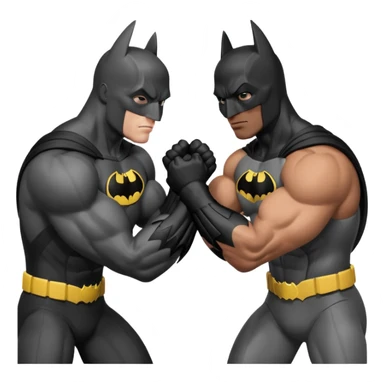 Black man Flash and Batman arm wrestling sticker