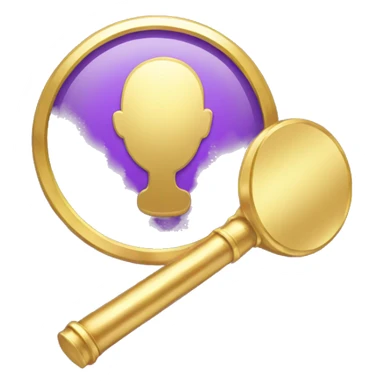 A handheld gold and purple mirror sticker