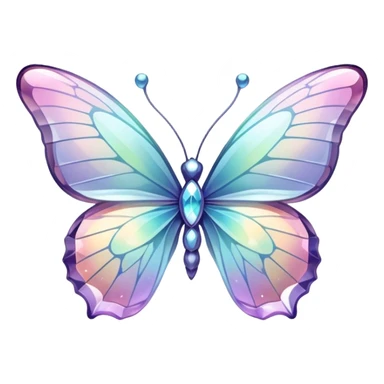 Pastel iridescent glass crystal butterfly sticker