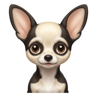 White and black Chihuahua - tiny, skinny and big ears sticker