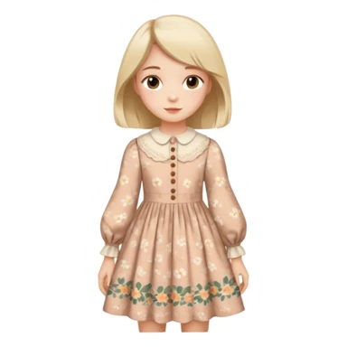 Cottagecore style ultra cute vintage material dress sticker