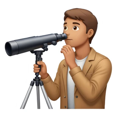 Guy looking at the sky with a telescope  sticker