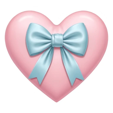 Pastel pink heart with white bow sticker