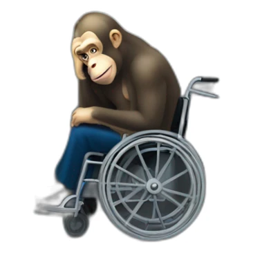 Very sad Putin monke in elevator in wheelchair sticker