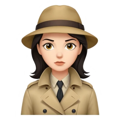 trençkotlu kadın koyu saçlı dedektif  sticker