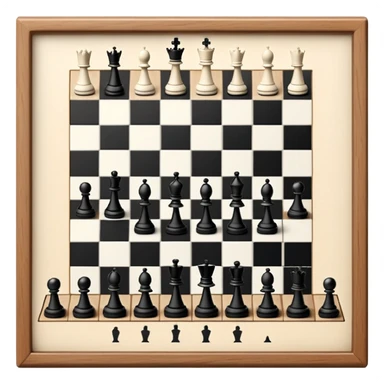 A chessboard with a few strategically placed pieces, including a king, queen, and pawns. The scene highlights the classic black and white squares of the board, emphasizing strategy and thoughtfulness in the game of chess. sticker