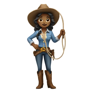 A cowgirl holding a lasso sticker