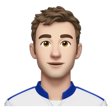 pierre gasly en tenu rose et bleu sticker