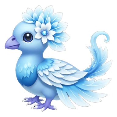 elemental icy floral ethereal glacial Axew-Rufflet-Brionne-Pokémon-Fakémon-hybrid-creature sticker